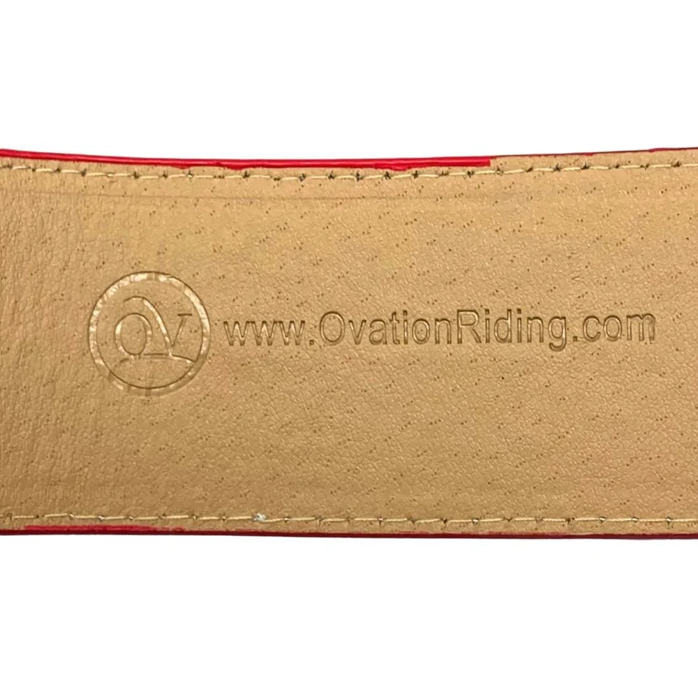 Ovation Riding Elite Curve Show Pink Textured Leather Wide Belt‎